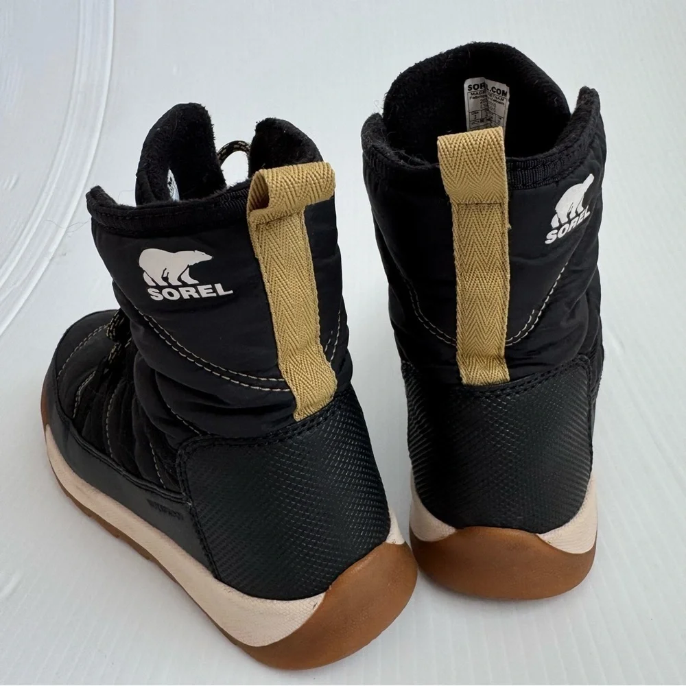 Sorel Black and Tan Kids Boots